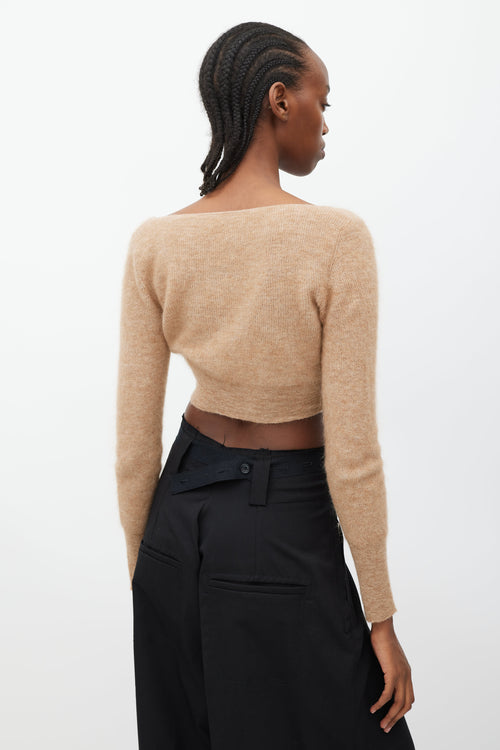 Jacquemus Brown Mohair Alzou Cropped Cardigan