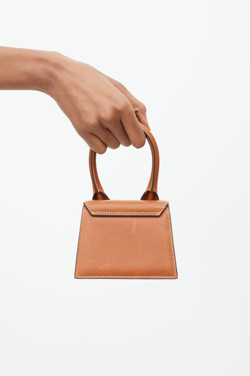 Jacquemus Brown 
Beige Leather 
Canvas Strap Mini Le Chiquito Bag