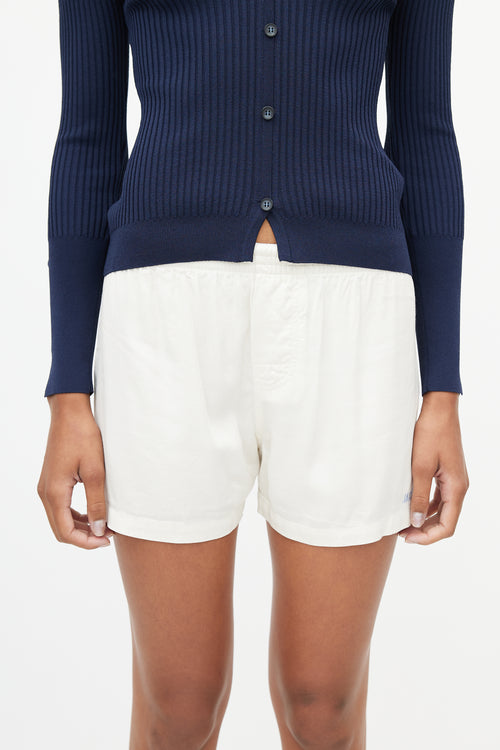 Jacquemus Cream 
Blue Logo Short