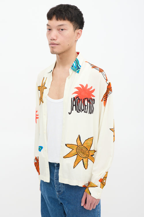 Jacquemus Cream 
Multicolour La Chemise Baou Printed Shirt