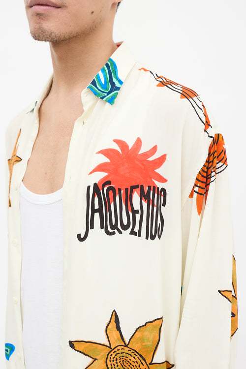 Jacquemus Cream 
Multicolour La Chemise Baou Printed Shirt