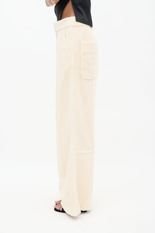 Jacquemus Cream Terry Le Raphia Pant