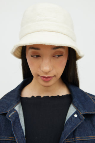 Jacquemus Cream Wool Bucket Hat