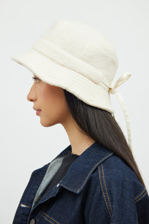 Jacquemus Cream Wool Bucket Hat