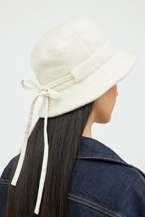 Jacquemus Cream Wool Bucket Hat