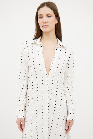 Jacquemus White 
Black Le Souk Polka Dot Dress