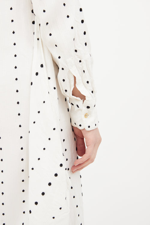 Jacquemus White 
Black Le Souk Polka Dot Dress