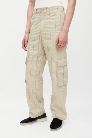 Jacquemus FW 2019 Le Meunier Beige Embroidered Cargo Pant