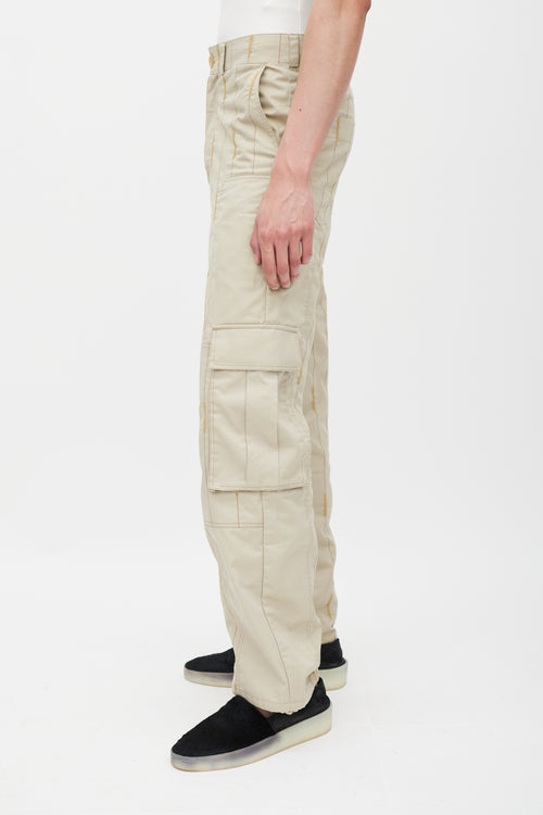 Jacquemus FW 2019 Le Meunier Beige Embroidered Cargo Pant