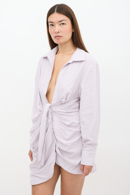 Jacquemus FW 2020 Light Purple La Robe Bahia Shirt Dress