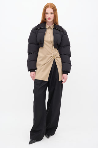 Jacquemus FW 2021 Black Nylon La Doudoune Pralu Cropped Puffer Jacket