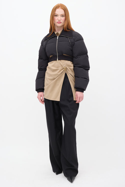 Jacquemus FW 2021 Black Nylon La Doudoune Pralu Cropped Puffer Jacket