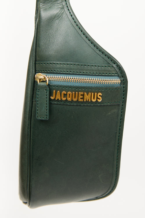 Jacquemus Green Leather La Banane Belt Bag