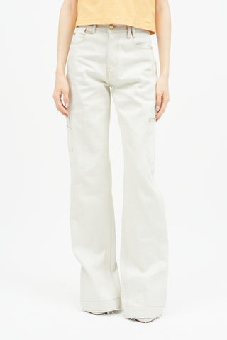 Jacquemus Grey Contrast Stitch Carpenter Trouser