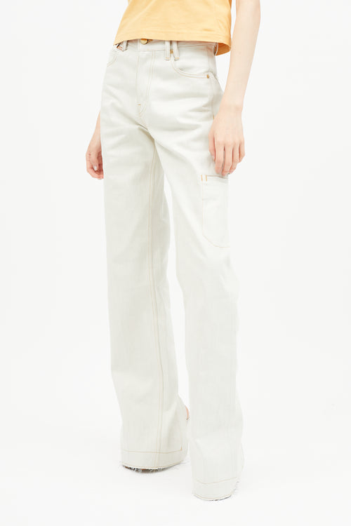 Jacquemus Grey Contrast Stitch Carpenter Trouser