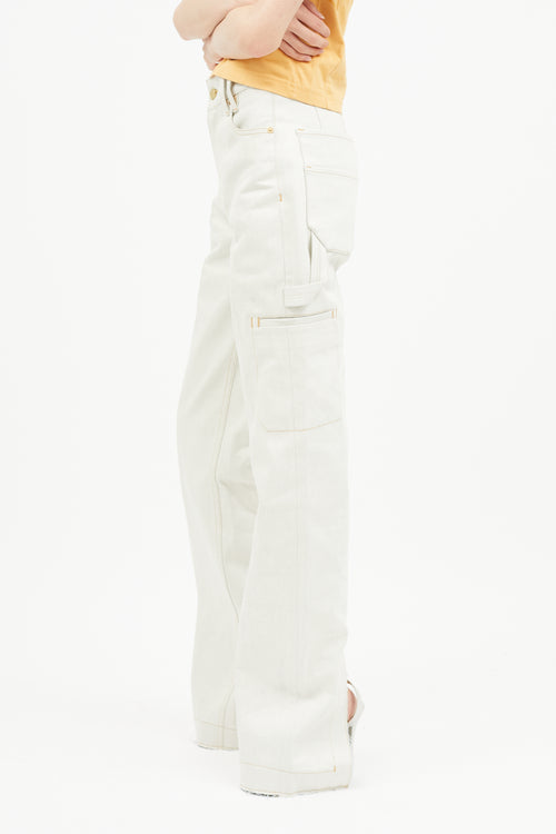 Jacquemus Grey Contrast Stitch Carpenter Trouser