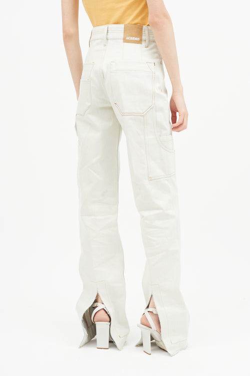 Jacquemus Grey Contrast Stitch Carpenter Trouser