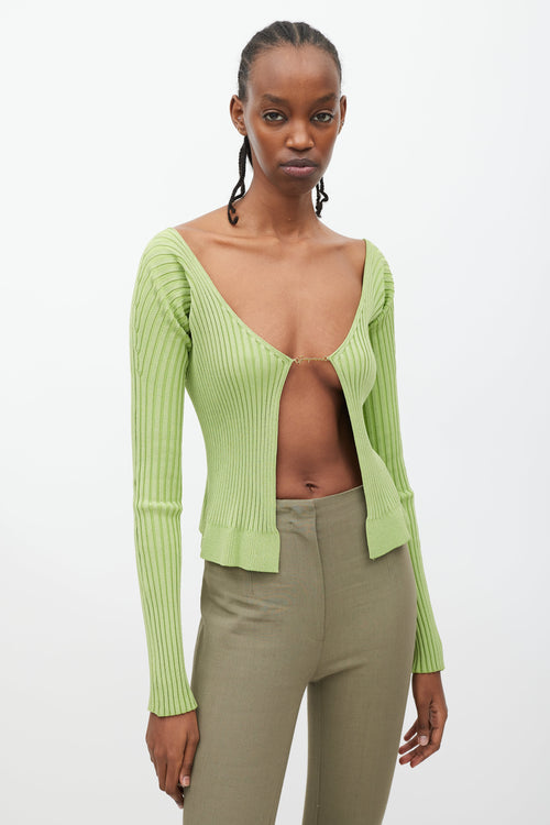 Jacquemus La Maille Pralù Longue Green  Cardigan