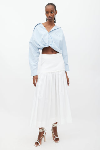 Jacquemus La Montagne Blue Bubble Crop Shirt