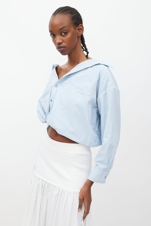 Jacquemus La Montagne Blue Bubble Crop Shirt