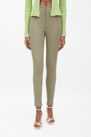 Jacquemus La Montagne Khaki Green Tapered Trouser