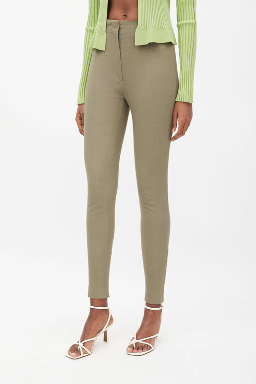 Jacquemus La Montagne Khaki Green Tapered Trouser