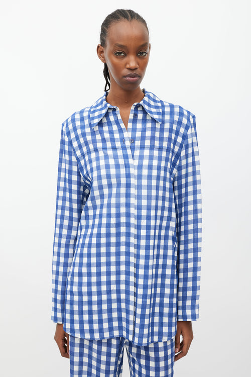 Jacquemus Le Splash Blue 
White Gingham Co-Ord Set