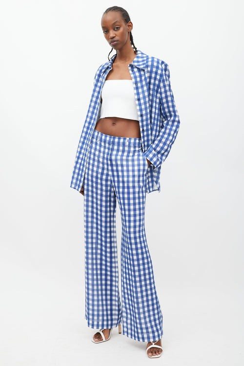 Jacquemus Le Splash Blue 
White Gingham Co-Ord Set