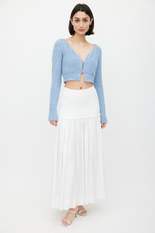 Jacquemus Light Blue Mohair Alzou Cropped Cardigan