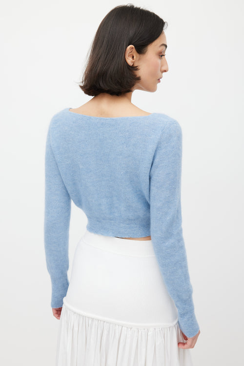 Jacquemus Light Blue Mohair Alzou Cropped Cardigan