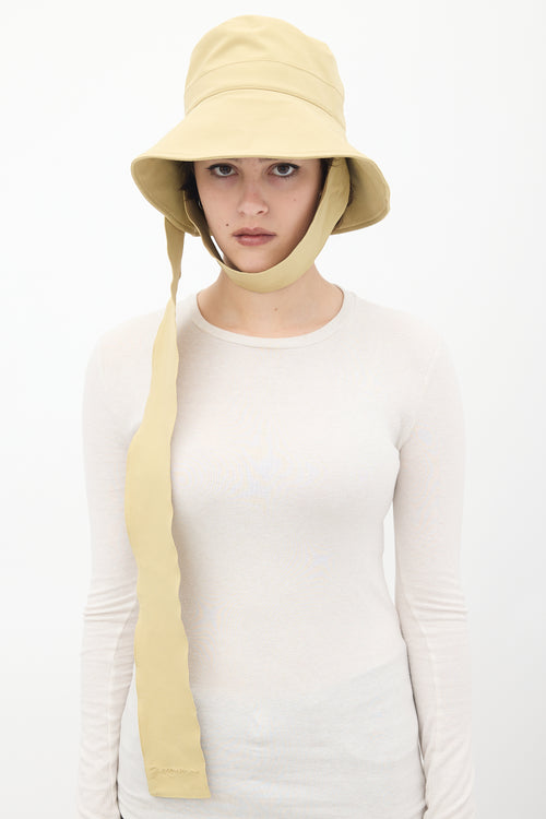 Jacquemus Light Green Nylon 
Cotton Le Bob Bando Bucket Hat