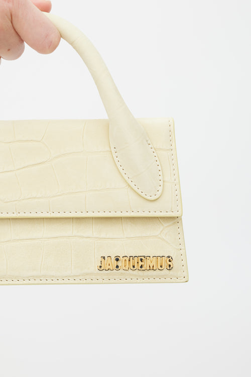 Jacquemus Light Yellow Embossed Leather Le Chiquito Long Bag