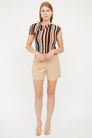 Jacquemus Multi Striped Asymmetrical Knit Top