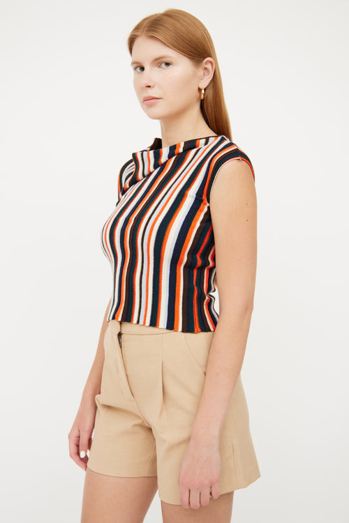 Jacquemus Multi Striped Asymmetrical Knit Top