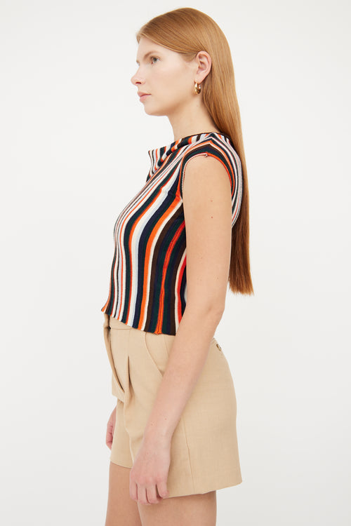 Jacquemus Multi Striped Asymmetrical Knit Top