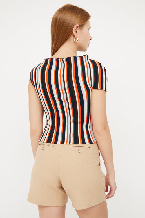 Jacquemus Multi Striped Asymmetrical Knit Top