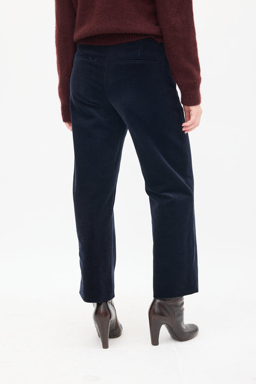 Jacquemus Navy Corduroy Eyelet Trouser