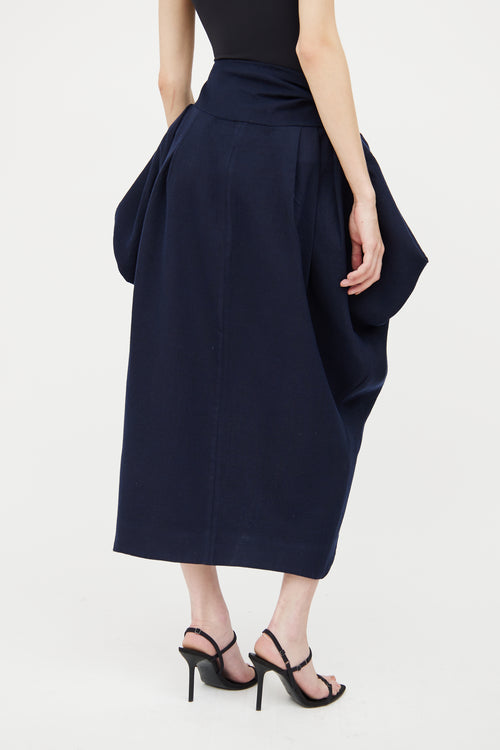 Jacquemus Navy La Bomba Wool Midi Skirt