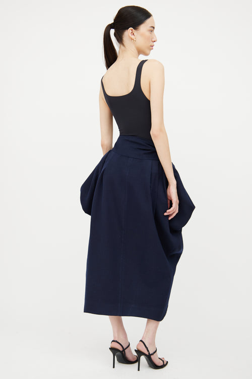 Jacquemus Navy La Bomba Wool Midi Skirt