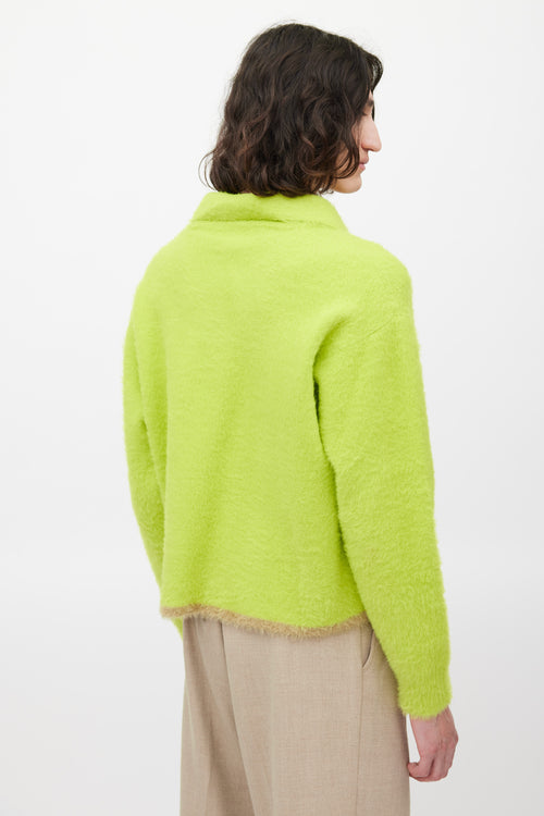 Jacquemus Neon Green Textured Polo