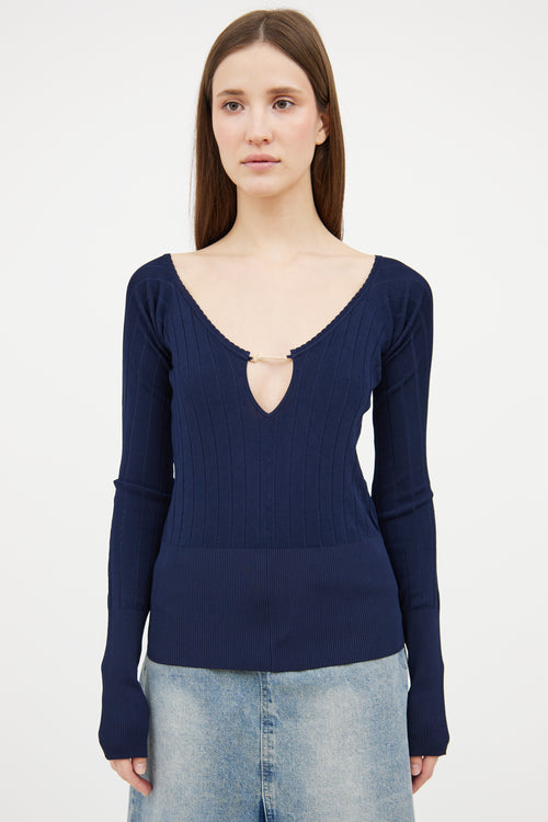 Jacquemus Navy Le Haut Pralu Logo Top