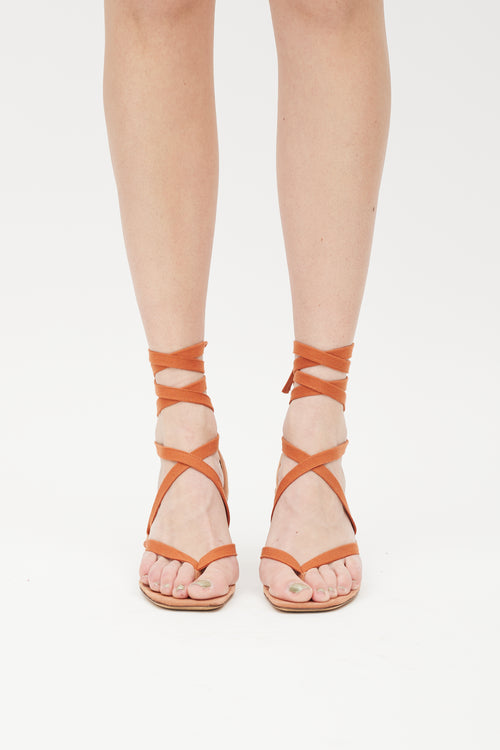 Jacquemus Orange 
Multicolour Suede Capri Sandal