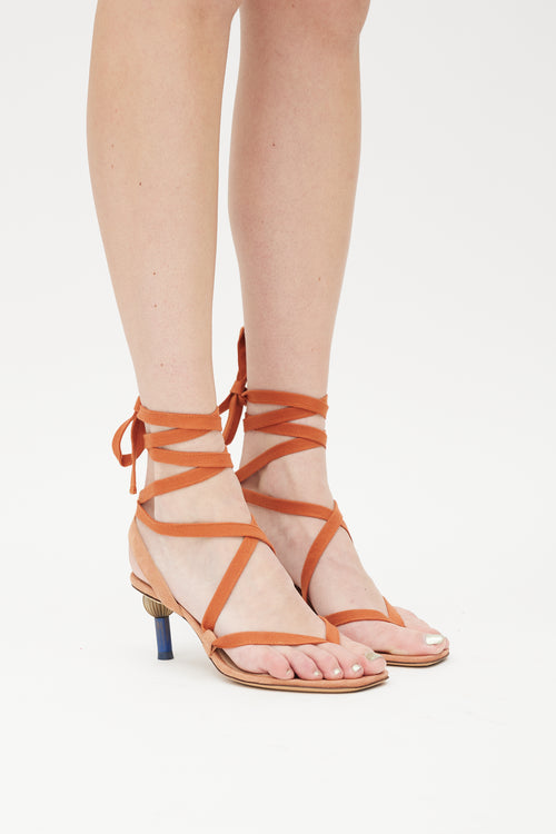 Jacquemus Orange 
Multicolour Suede Capri Sandal