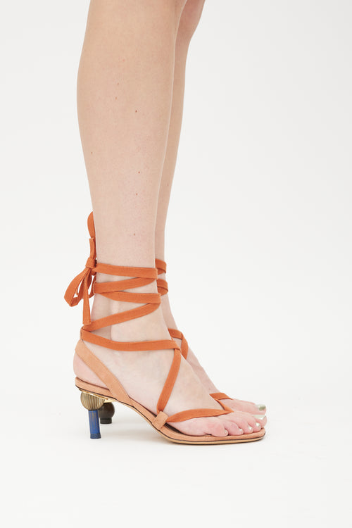 Jacquemus Orange 
Multicolour Suede Capri Sandal