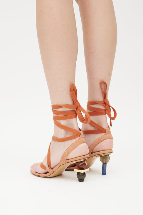 Jacquemus Orange 
Multicolour Suede Capri Sandal