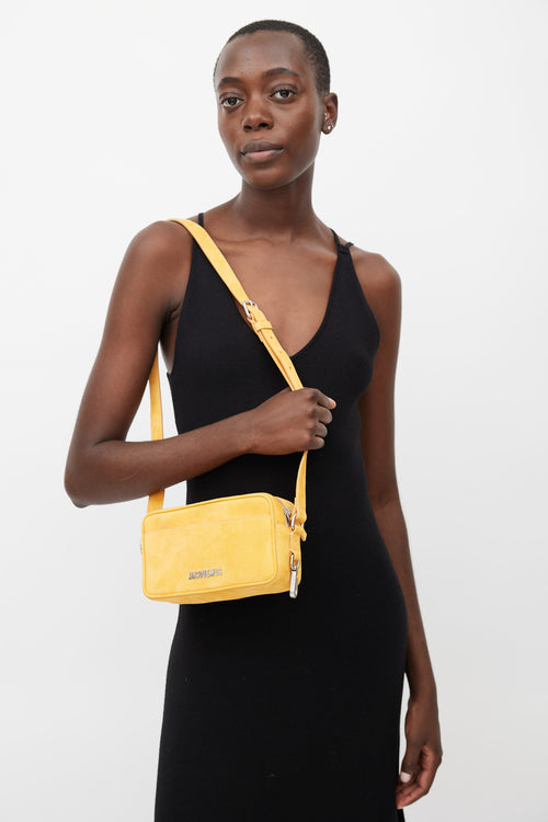 Jacquemus Orange Suede Le Baneto Crossbody Bag