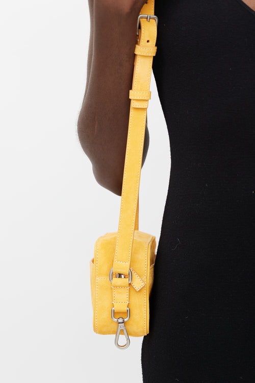 Jacquemus Orange Suede Le Baneto Crossbody Bag