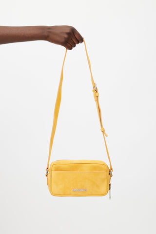 Jacquemus Orange Suede Le Baneto Crossbody Bag