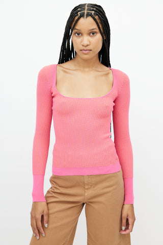 Jacquemus Pink 
Orange Ribbed Top