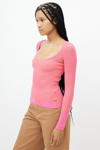 Jacquemus Pink 
Orange Ribbed Top